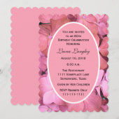 80ste verjaardagsfeestje roze gescalpeerde hortens kaart (Voorkant / Achterkant)