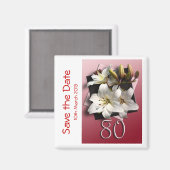80ste verjaardagsfeestje Save the Date Magnet (Voorkant / Achterkant)