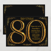 80ste verjaardagsfeestje,tachtig,grote Gatsby,zwar Kaart (Voorkant / Achterkant)