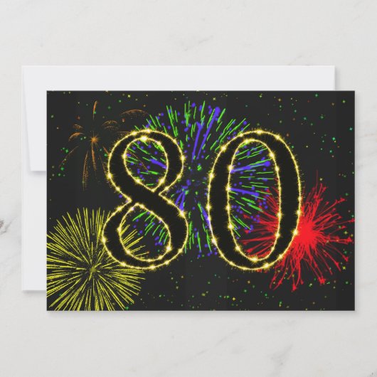 80ste verjaardagsfeestje uitnodigen kaart (Voorkant)