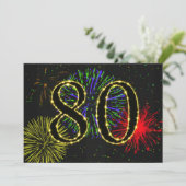 80ste verjaardagsfeestje uitnodigen kaart (Staand voorkant)