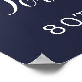 80ste Verjaardagsfoto Moody Paarse Bloemen Welkom Poster (Hoek)