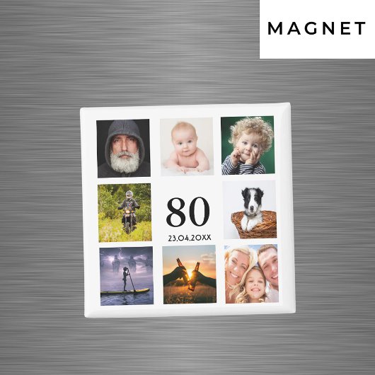 80ste verlichtingsparty foto collage man magneet