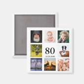 80ste verpartij foto collage man magneet (Voorkant / Achterkant)