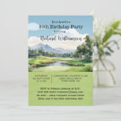 80ste verpartij mannen golf thema feest kaart (Staand voorkant)