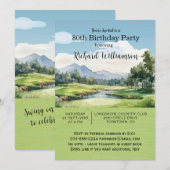 80ste verpartij mannen golf thema feest kaart (Voorkant / Achterkant)