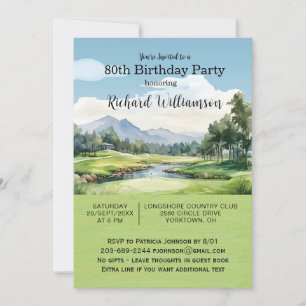 80ste verpartij mannen golf thema feest   kaart