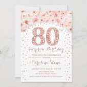 80ste Verrassingsverjaardagsfeestje - Wit Rose Gol Kaart (Voorkant)