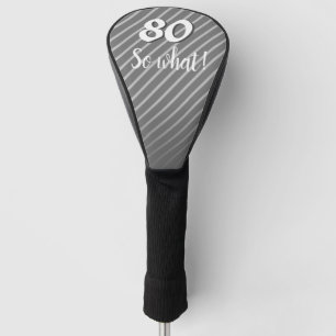 80ste, wat Elegant Grey Stripe 80ste verjaardag Golfheadcover