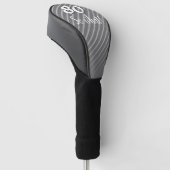 80ste, wat Elegant Grey Stripe 80ste verjaardag Golfheadcover (Schuin)
