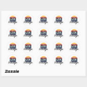  80ste zondag van de geboorte ronde sticker (Vel)