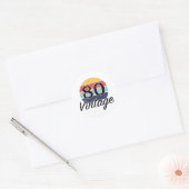  80ste zondag van de geboorte ronde sticker (Envelop)