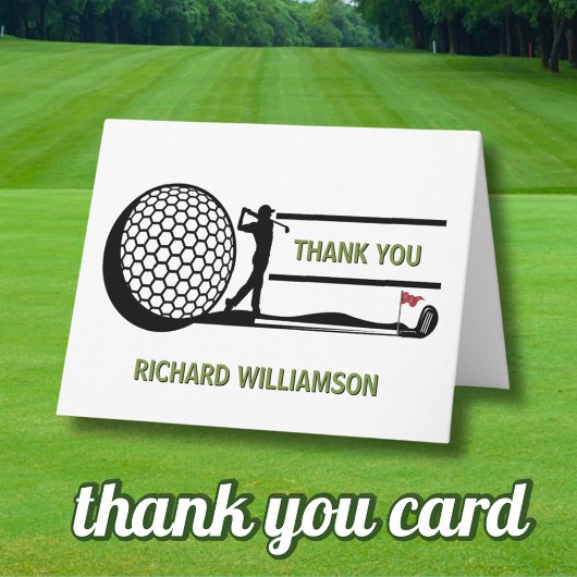 80TH (ANY YEAR) BIRTHDAY PARTY GOLFER  BEDANKKAART