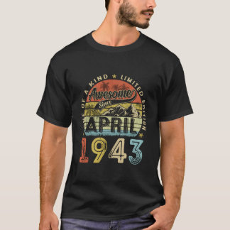 80Th Awesome Since April 1943 80 T-shirt