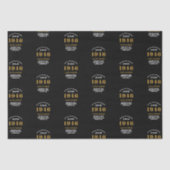 80th Birthday 1946 Black Gold Chic Elegant Tissuepapier (Voorkant)