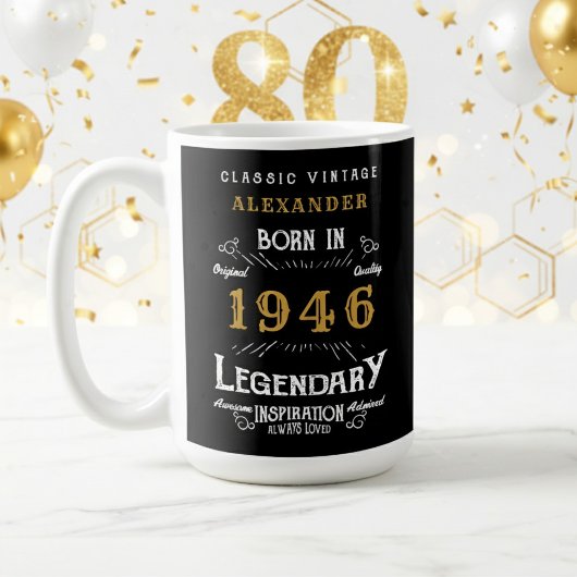 80th Birthday 1946 Legendary Retro Koffiemok