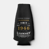 80th Birthday 1946 Name Legend Chic Black Gold Flesjeskoeler (Voorkant)