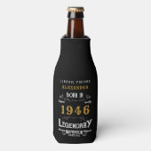 80th Birthday 1946 Name Legend Chic Black Gold Flesjeskoeler (Fles Voorkant)