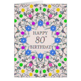 80th Birthday Abstract Flowers