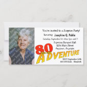 80th Birthday Adventure Party Photo Invitation (Voorkant)