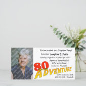 80th Birthday Adventure Party Photo Invitation (Staand voorkant)