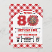 80th Birthday Barbecue Invitation Kaart (Voorkant / Achterkant)