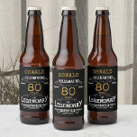 80th Birthday Black Gold Legendary Funny Bier Etiket<br><div class="desc">Een gepersonaliseerd elegant 80th birthday bierflesetiket dat gemakkelijk aan te passen is voor die speciale verjaardagsfeestgelegenheid.</div>