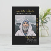 80th Birthday Black Invitation Kaart (Staand voorkant)