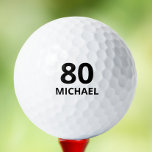 80th Birthday Black Script Persoonlijke naam Golfballen<br><div class="desc">80th Birthday Black Script Personalized Name kenmerkt de leeftijd met de onderstaande persoonsnaam. Personaliseer door de tekst in de verstrekte tekstvakjes uit te geven. Ideaal voor een golfer of sportliefhebber voor hun tachtigste verjaardag. Ontworpen door ©Evco Studio www.zazzle.com/store/evcostudio</div>