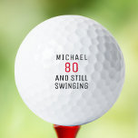 80th Birthday Black Script Persoonlijke naam Golfballen<br><div class="desc">80e verjaardag van de 80e verjaardag van de speciale naam Golf Balls kenmerkt jouw naam . Personaliseer door de tekst in de verstrekte tekstvakjes uit te geven. Ideaal voor een golfer of sportliefhebber voor hun tachtigste verjaardag. Ontworpen door ©Evco Sports www.zazzle.com/store/evcosports</div>