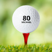 80th Birthday Black Script Persoonlijke naam Golfballen