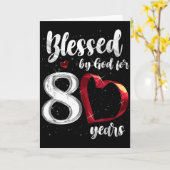 80th Birthday Blessed By God For 80 Years Birthday Kaart (Gele Bloem)