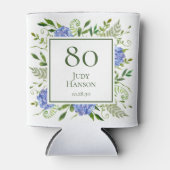 80th Birthday Blue Hydrangeas Blikjeskoeler (Voorkant)