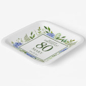 80th Birthday Blue Hydrangeas Papieren Bordje (Gebogen)