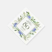 80th Birthday Blue Hydrangeas Servet (Hoek)