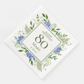 80th Birthday Blue Hydrangeas Servet (Hoek)