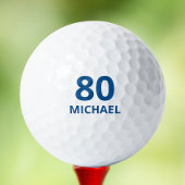 80th Birthday Blue Script Persoonlijke naam Golfballen