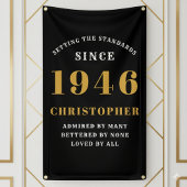 80th Birthday Born 1946 Add Name Black Gold Spandoek