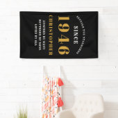 80th Birthday Born 1946 Add Name Black Gold Spandoek (Insitu)