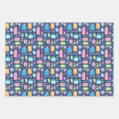 80th Birthday Cake Cadeaus Ballonnen Blauw Inpakpapier Vel (Voorkant)