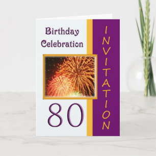 80th Birthday Celebration Invitation - Fireworks