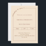 80th birthday champagne gold simple modern kaart<br><div class="desc">Celebrate a milestone in style with this elegant 80th birthday invitation in soft champagne tones. Designed for a sophisticated and memorable celebration, this invitation features a clean, modern layout with a delicate script detail and subtle heart accent for a feminine and timeless touch. Perfect for women celebrating their 80th birthday,...</div>