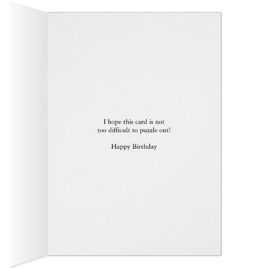 80th Birthday, Crossword Puzzle (Binnen (Rechts))