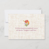 80th Birthday - Elegant Floral Number 80 Thanks Bedankkaart (Achterkant)