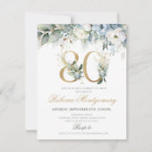 80th birthday Elegant Milestone invitation RSVP Kaartje (Voorkant)