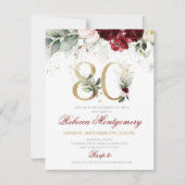 80th birthday Elegant Milestone invitation RSVP Kaartje (Voorkant)