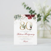 80th birthday Elegant Milestone invitation RSVP Kaartje (Staand voorkant)