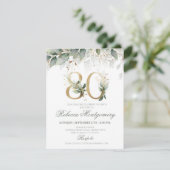 80th birthday Elegant Milestone invitation RSVP Kaartje (Staand voorkant)