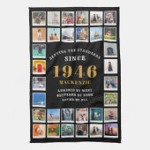 80th Birthday Family Memories Photo Collage  Theedoek (Verticaal)