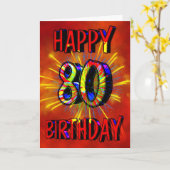 80th Birthday Fireworks Kaart (Gele Bloem)